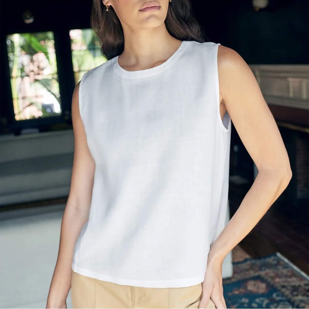 Quince 100% European Linen Tank, Large